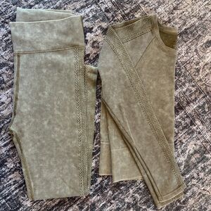 Olive Green Offline by Aerie Ribbed Activewear Set